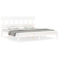 Bedframe zonder matras massief grenenhout wit 200x200 cm - thumbnail