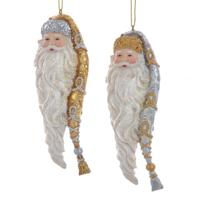 Ornament plastic santa hoofd l12cm goud Kurt S. Adler - Kurt s adler - thumbnail