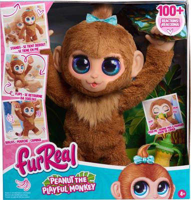 Interactief speelgoed - BONTVRIENDEN - Peanut the Monkey - Ruim 100 reacties, wandelen, balanceren en knuffelen - thumbnail