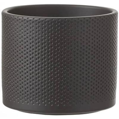 Mica Decorations era pot donkergrijs relief 13x15cm Mica Decorations era pot donkergrijs relief 13x15cm