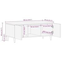 Salontafel Honingbruin 100 x 54 x 40 cm massief mangohout - thumbnail