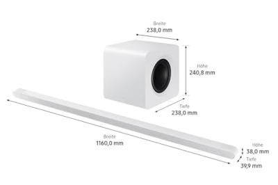 Samsung Ultra Slim Soundbar HW-S811GD Surroundsysteem Wit Bluetooth, Dolby Atmos, WiFi, Wandbevestiging, Spraakbesturing