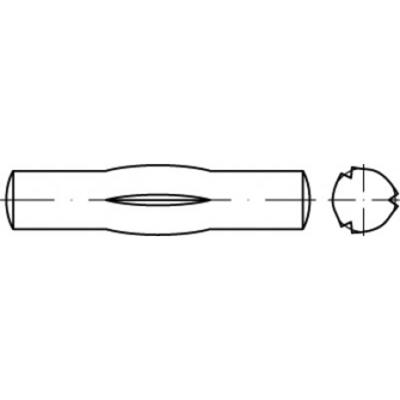 TOOLCRAFT TO-5438160 Geleidepen met middenkerf 8 mm Staal 100 stuk(s)