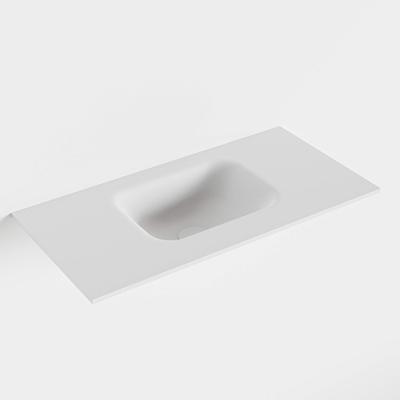 MONDIAZ LEX Talc solid surface inleg wastafel voor toiletmeubel 60cm. Positie wasbak midden