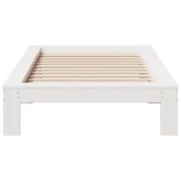 Bedframe zonder matras massief grenenhout wit 140x200 cm - thumbnail