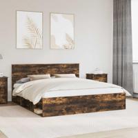 Bedframe Gerookt eiken 180 x 200 cm Massief grenenhout - thumbnail
