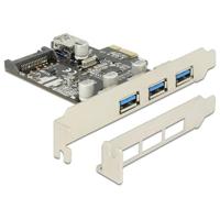 Delock 89301 PCI Express x1-kaart naar 3 x extern + 1 x intern USB 5 Gbps Type-A female - thumbnail