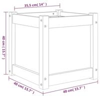 Plantenbak 40x40x40 cm massief grenenhout wit - thumbnail