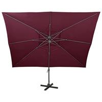 VidaXL Zweefparasol met dubbel dak 400x300 cm bordeauxrood - thumbnail