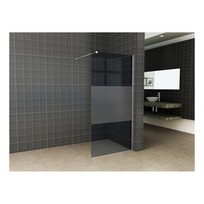 Slim glasplaat 1100 x 2000 x 8 mm nano rookglas met melkglas middenband