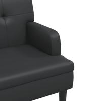 Bankje met rugleuning 112x65,5x75 cm kunstleer zwart - thumbnail