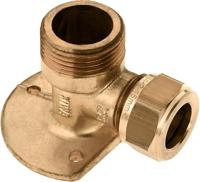 Bonfix knelkoppeling - Muurplaat - buitendraad - 3/4 x 15mm - Messing - thumbnail