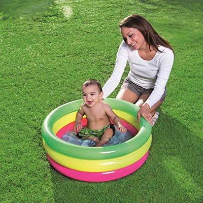 Bestway Opblaasbaar Kinderzwembad 3 Ringen Gevoerde Bodem 70x24 cm +2 Jaar Tuin 51128 - thumbnail