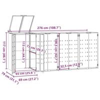 Containerberging voor 4 containers 276x79x117 cm staal zwart - thumbnail