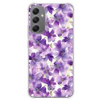 Samsung Galaxy A34 shockproof hoesje - Floral violet - thumbnail