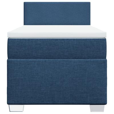 Boxspring met matras stof blauw 100x200 cm - thumbnail