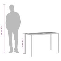 Tuintafel met acaciahouten blad 115x54x74 cm poly rattan grijs - thumbnail
