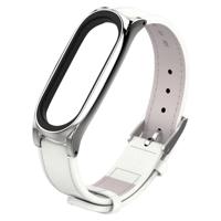 Mijobs Top-grain Leather Strap for Xiaomi Mi Band 3 Wrist Straps Screwless Magnetic Bracelet Smart Band Replace Accessories Host not Included - thumbnail