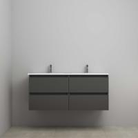 On-Line Onderkast - 120 cm - Voorgemonteerd - Acryl Wastafel - 2 Kraangaten - Mat Antraciet - thumbnail