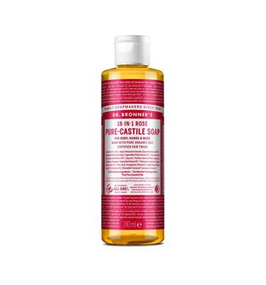 Dr. Bronner's Vloeibare zeep - pure castile - roos - 240 ml