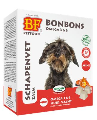BF Petfood Schapenvet Mini Bonbons met zalm 3 verpakkingen BF Petfood Schapenvet Mini Bonbons met zalm 3 verpakkingen