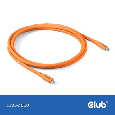 Club3D USB4 Gen 3x2 20Gbps 240W USB Type-C 2m Oranje Club3D USB4 Gen 3x2 20Gbps 240W USB Type-C 2m Oranje