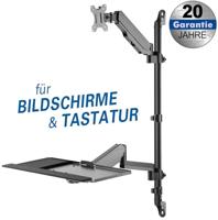 My Wall HL64L Monitor-wandbeugel 1 stuks 43,2 cm (17) - 81,3 cm (32) Zwart In hoogte verstelbaar, Kantelbaar, Zwenkbaar, Toetsenbordhouder - thumbnail