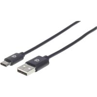 Manhattan 354912 USB-kabel USB 2.0 USB-A stekker, USB-C stekker 0.50 m Zwart - thumbnail