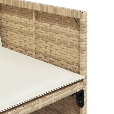 15-delige Tuinset met kussens poly rattan beige - thumbnail