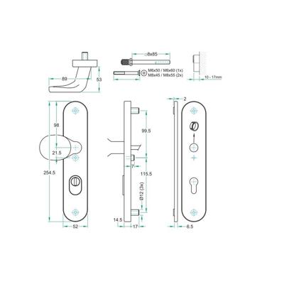 Knop/kruk paar TOP SKG*** rvs mat PC72 LS