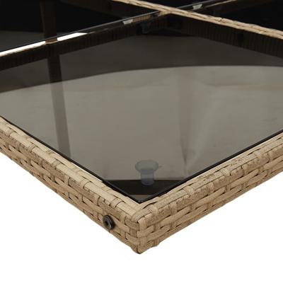 5-delige Tuinset met kussens poly rattan beige - thumbnail
