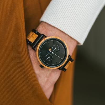 Houten Horloge Carbon Olive Houten Horloge Carbon Olive