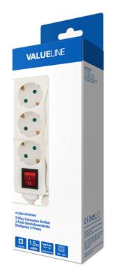 Valueline 3 Wegs Schuko Wit Stekkerdoos Valueline 3 Wegs Schuko Wit Stekkerdoos