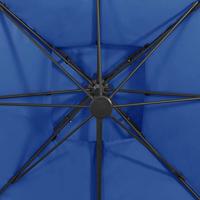 VidaXL Zweefparasol met dubbel dak 300x300 cm azuurblauw - thumbnail
