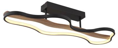 Globo PlafondlampBezzy design zwart met hout - 67181D