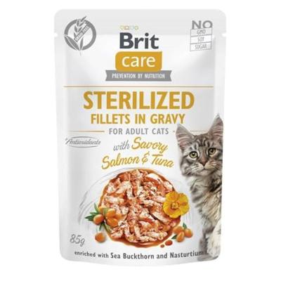 BRIT Care Cat Sterilized Salmon&Tuna Pouch - katten natvoer - 85 g