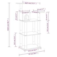Kattenkrabpaal met sisal krabpalen 119 cm donkergrijs - thumbnail