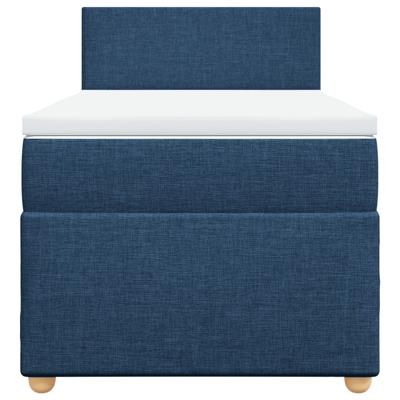 Boxspring met matras stof blauw 140x190 cm