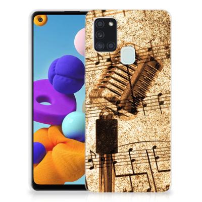 Samsung Galaxy A21s | Siliconen hoesje | met foto Bladmuziek