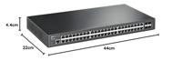 TP-LINK JetStream 48-Port-Gigabit-L2-Managed-Switch mit 4 SFP-Slots, Managed, L2, Gigabit Ethernet (10/100/1000), Rack-Einbau, 1U - thumbnail
