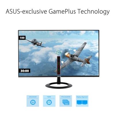 ASUS VZ27EHF 27 Zoll Eye Care Gaming Monitor (Full HD (1920 x 1080), IPS, rahmenlos, 100Hz, Adaptive-Sync, 1ms MPRT, HDMI, Low Blue Light, Flicker Free,
