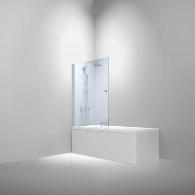 Badwand Van Rijn ST02 Klapwand 80x150 cm Helder Glas 6 mm Chroom van Rijn