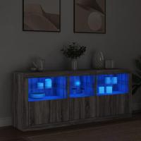 Dressoir met LED-verlichting 162x37x67 cm grijs sonoma - thumbnail