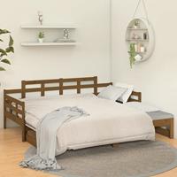 Slaapbank uitschuifbaar grenenhout honingbruin 2x(90x190) cm - thumbnail