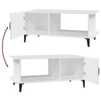 Salontafel 90x50x40 cm bewerkt hout wit - thumbnail