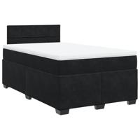 Boxspring met matras fluweel zwart 120x200 cm - thumbnail