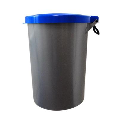 Berdal afvalemmer - 40x55x33 cm - kunststof - grijs met blauwe deksel