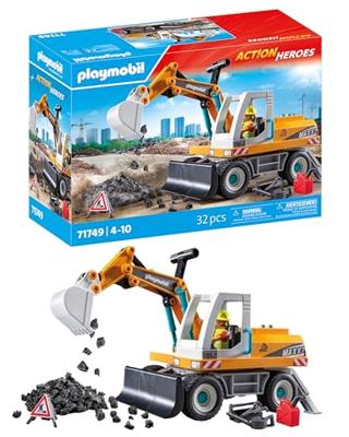 PLAYMOBIL 71749 Mechanische graafmachine en arbeider - thumbnail