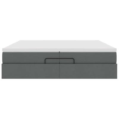 Ottoman bed met matrassen 200x200cm stof donkergrijs