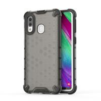 Schokbestendige honingraat PC + TPU Case voor Galaxy A40 (zwart) - thumbnail